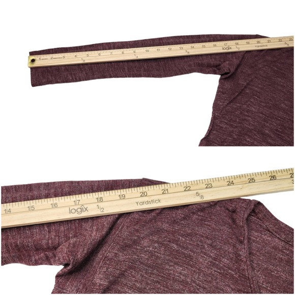 Madewell Shirt Small Maroon Red Purple V Neck Long Sleeve Flowy Lightweight - Picture 8 of 9